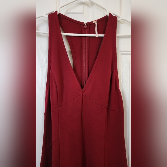 Free People One Piece Burgundy Red Wide Leg Jumper Size Small - Picture 5 of 8